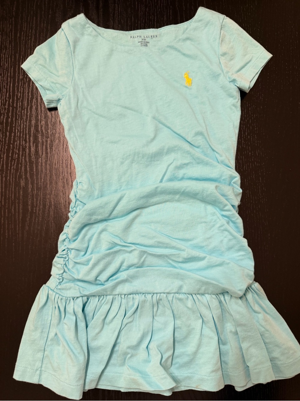 Ralph Lauren Light Blue Tee with Yellow Pony Logo